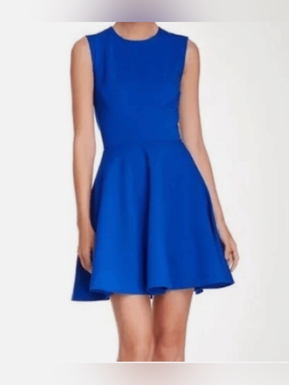 Diane Von Furstenberg Electric Blue Jeannie Fit & Flare Pleated Dress, Size 2